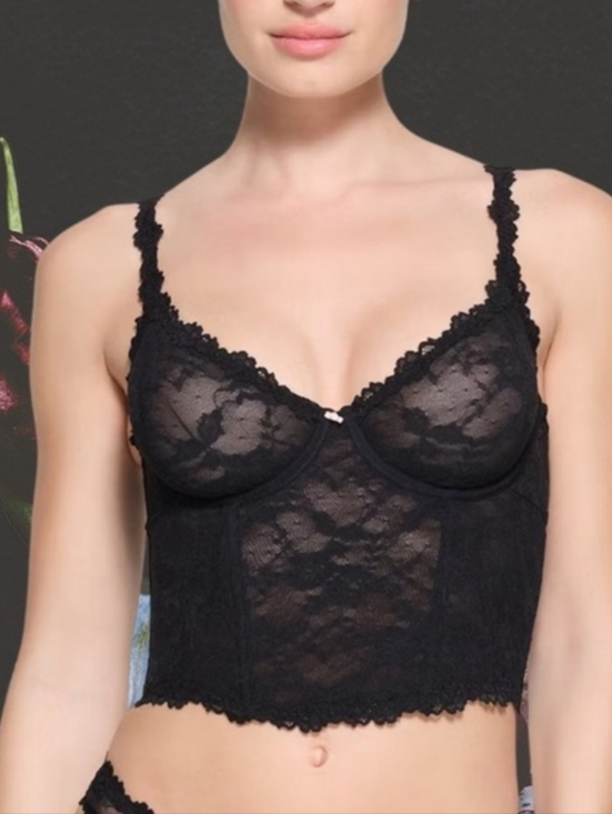 SKIMS Other - NEW SKIMS Stretch Lace Corset Black Size XL